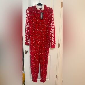 Christmas Candy Cane pajama onesie *NWT*